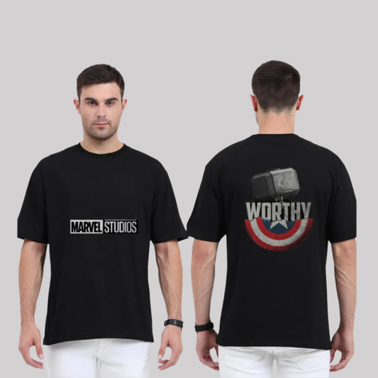 Marvel Printed Oversized Round - Neck T-Shirt